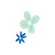 Sluitzegel bloemetjes blauw