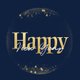 Merry Christmas Blue and white Happy New Year