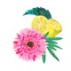 Floral_bright lemon_white