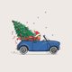 Sluitzegel mini blauw kerstboom