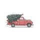 Kerstzegel pickup auto