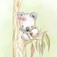 Geboren - koala met bloem