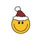 Kerst smiley met kerstmuts