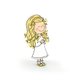 Sticker Communie met lief meisje