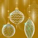 Kerst - besneeuwd glas op goud