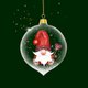 Kerst - kerstbal kabouter op d.groen