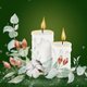 Kerst - witte kaarsen op groen
