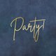 Party goud op donkerblauw