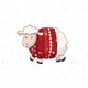 Schaap met trui in Kerstsferen