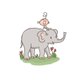 Sluitzegel baby op olifant