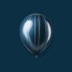 Sluitzegel ballon donkerblauw goud gestreept