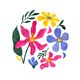 Sluitzegel waterverf bloemen grafisch waterverf