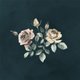 Waterverf bloemen donkerblauw