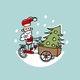Sluitzegel kerstman met bakfiets