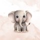Olifant waterverf roze