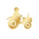 Sluitzegel silhouet tractor goud