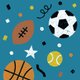 Sport met confetti blauw
