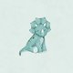 Sluitzegel triceratops blauw