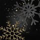 Glitter en gouden Sneeuwvlok Zwart