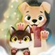 Raam Puppy en Kat