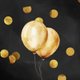 Uitnodiging dubbel feest gouden ballonnen confetti