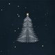 Kerst blauw met witte kerstboom en goud