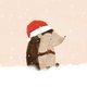 Kerst egeltje kerstmuts beige