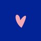 Geboorte colorblocking blauw met roze hartje