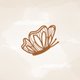 Geboorte waterverf beige vlinder
