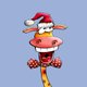 Giraf met kerstmuts
