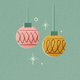 Kerst retro vintage kat groen