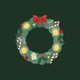 Kerst kerstkrans illustratie donkergroen