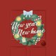 Kerst verhuizen rode deur kerstkrans