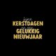 Kerst zwart gouden tekst witte schaduw