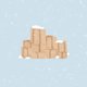 Kerst verhuizen sneeuwpop slee dozen