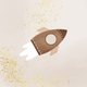 Geboorte raket beige met goud
