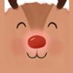 Kerst gezicht rendier closeup