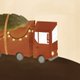 Z Kerst vrachtwagen donkerrood met bruin