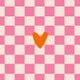 Geboorte blokjes roze oranje hartje