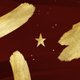 Kerst savethedate rood verfstrepen goud