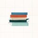 Pensioen stapel boeken blauw