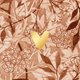Trouwen vintage behang roestbruin goud hartje