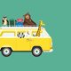 Sluitzegel volkswagenbusje turqoise
