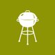 Witte BBQ op groen