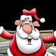 Kerstman met kussengevecht