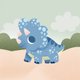 Blauwe dino