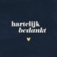 Trouwen donkerblauw waterverf hartelijk bedankt