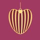 Kerst sticker roze gouden kerstbal hart