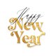 Nieuwjaar - tekst happy newyear goud