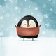 Pinguïn met sneeuw